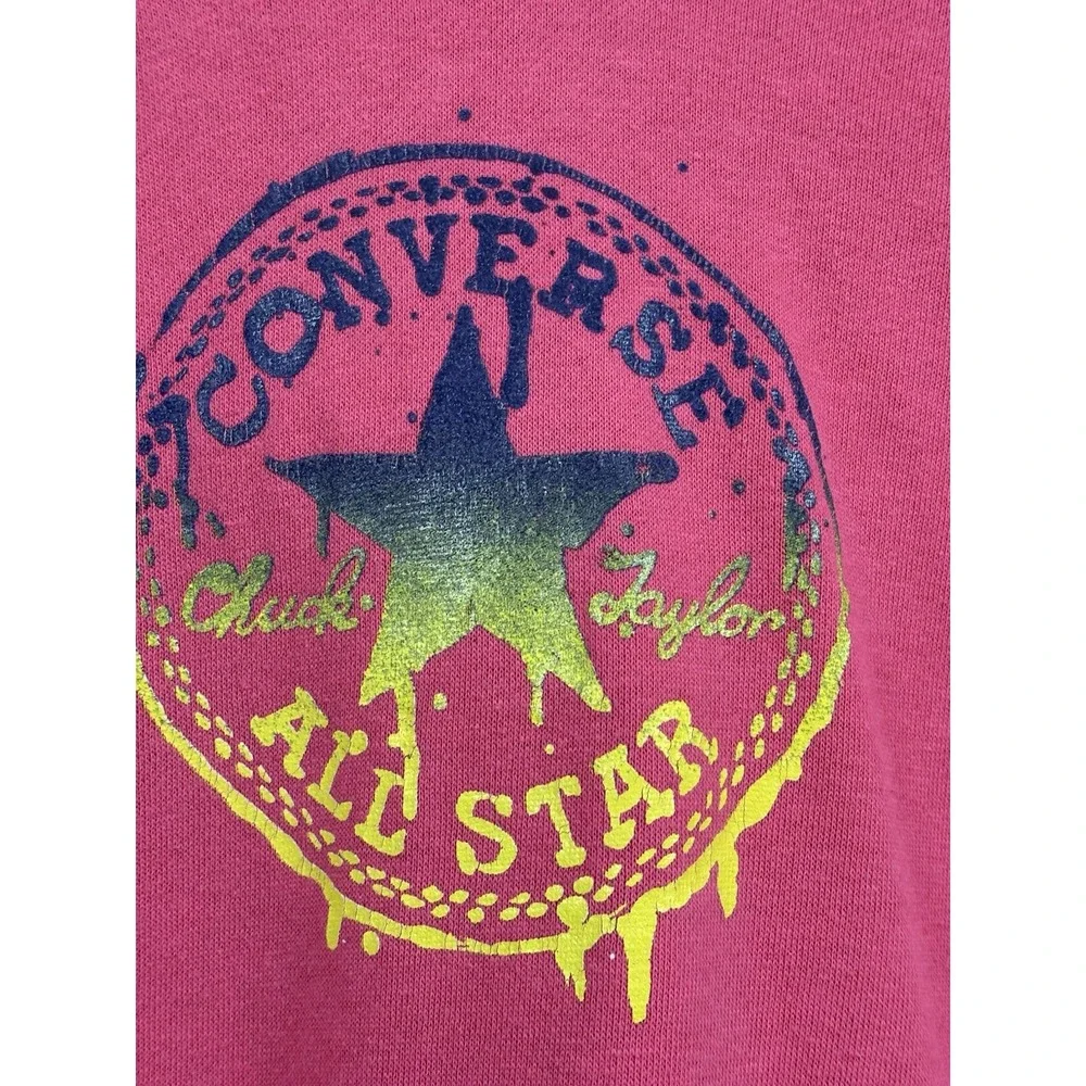 Converse Pullover Hoodie Youth XL Hot Pink Hooded Sweater Long Sleeve Graphic